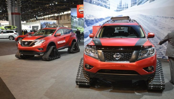 Nissan Winter Warriors, le Pathfinder, Murano e Rogue con i cingoli - Foto 5 di 5