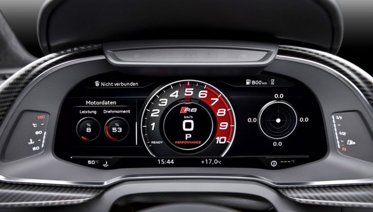 Audi R8 V10 cruscotto