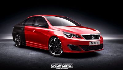 Peugeot 308 berlina, il rendering della versione GTi