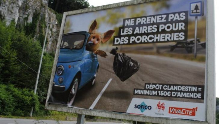 Fiat 500, cartellone della pubblicità offensiva in Belgio.