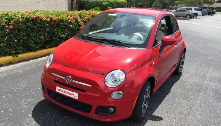 Fiat 500, prova su strada, 3/4 anteriore laterale.