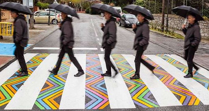 A Madrid le strisce pedonali diventano colorate opere d’arte - Foto 6 di 12