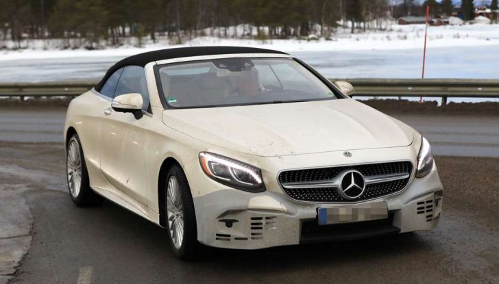 Mercedes Classe S Cabrio restyling, immagine spia, frontale laterale