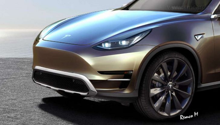 Tesla Model Y, rendering del crossover compatto elettrico - Foto 3 di 3