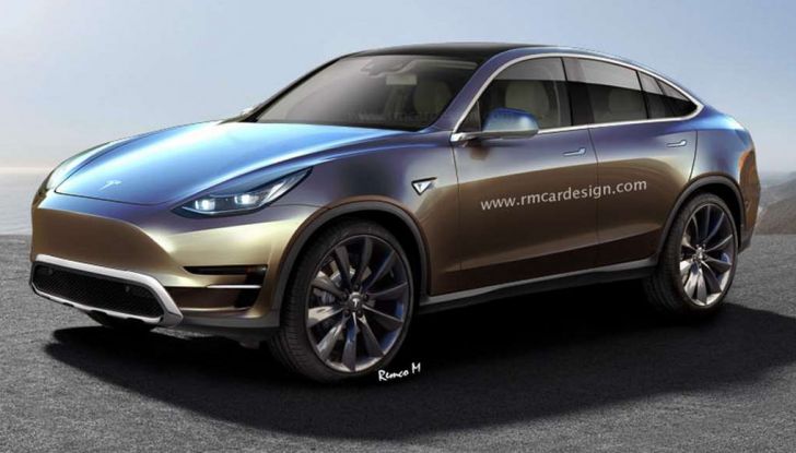 Tesla Model Y, rendering del crossover compatto elettrico - Foto 1 di 3