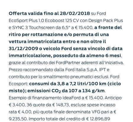 Nuova Ford Ecosport Plus a rate da 149 euro al mese - Foto 12 di 14