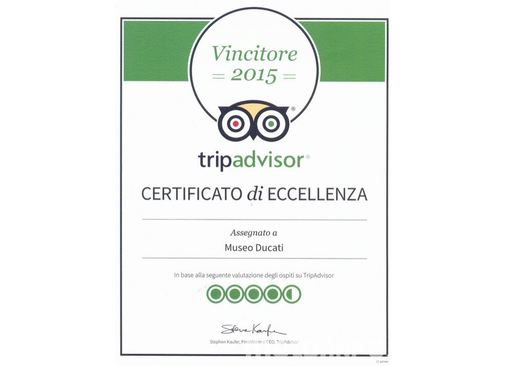 Il Museo Ducati si aggiudica il Certificato di Eccellenza 2015 di TripAdvisor - Foto 3 di 3