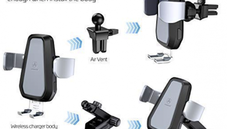 Vanmass Wireless Car Charger Mount: il supporto da auto che ricarica lo smartphone - Foto 3 di 5