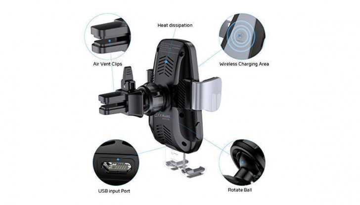 Vanmass Wireless Car Charger Mount: il supporto da auto che ricarica lo smartphone - Foto 4 di 5