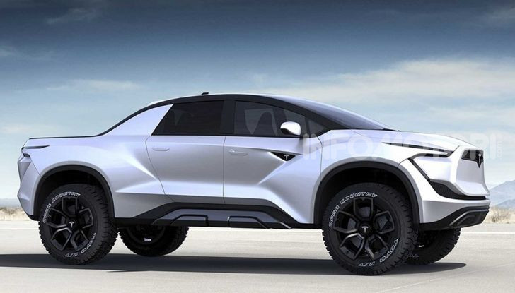 Concept art di un pickup Tesla elettrico