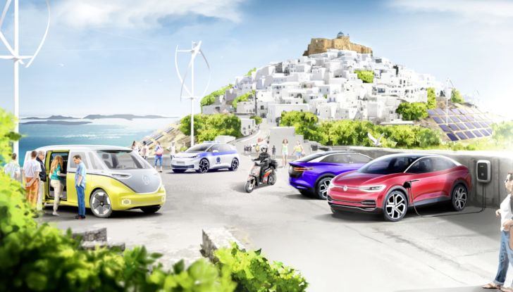 Isola Mar Egeo mobilità elettrica Volkswagen