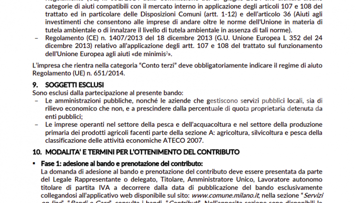 Bando sostituzione veicoli commerciali