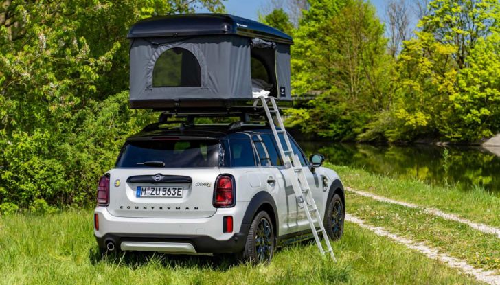 Mini Cooper SE Countryman tenda campeggio