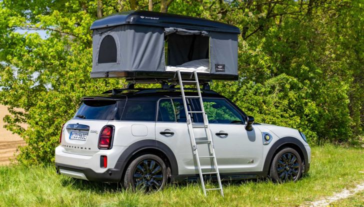 Mini Cooper SE Countryman tenda campeggio