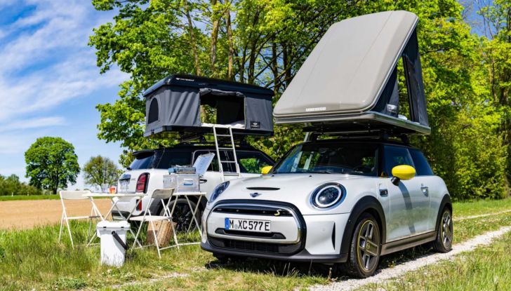 Mini Cooper SE Countryman tenda campeggio