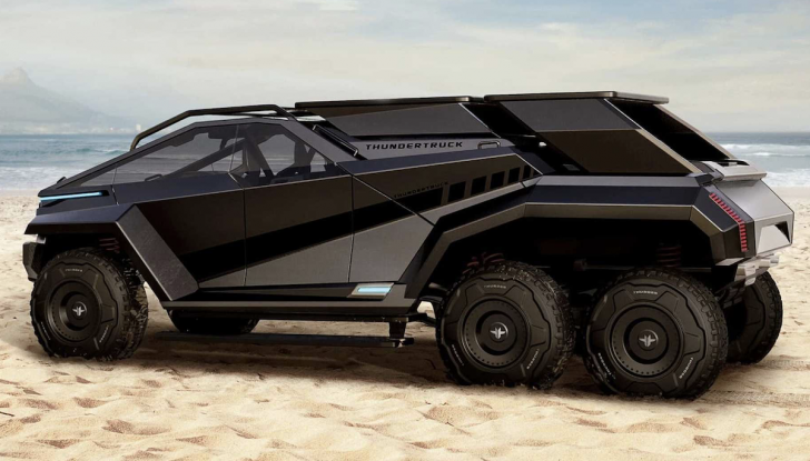 Thundertruck: il SUV elettrico a 4 o 6 ruote che sfida il carro-armato Tesla - Foto 2 di 8