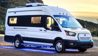 Winnebago e-RV Concept: il camper elettrico di lusso su base Ford Transit