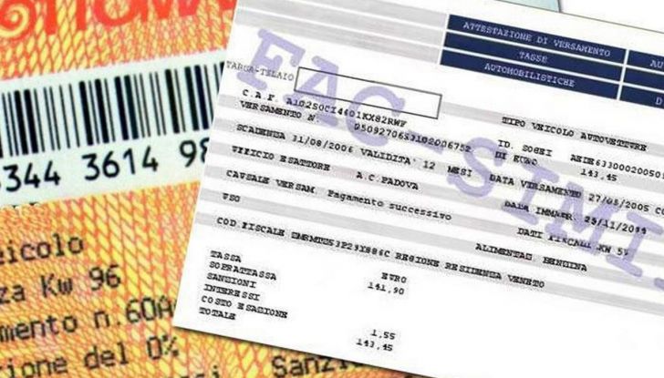 Pagamento in ritardo del bollo auto