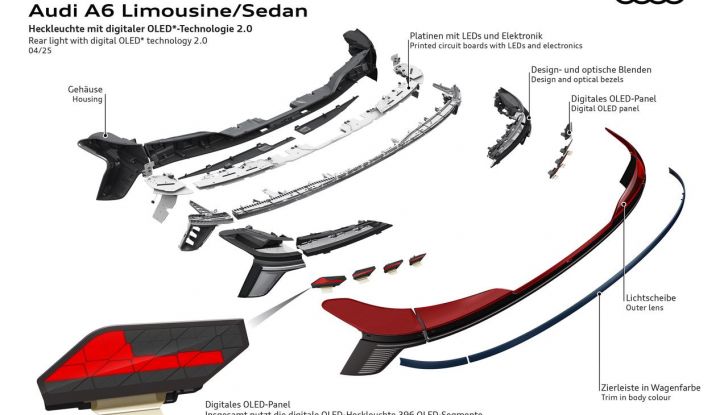 Nuova Audi A6 berlina: potente, tecnologica e sorprendentemente aerodinamica - Foto 8 di 46