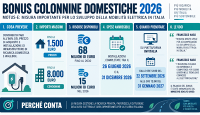 Bonus colonnine domestiche 2026: come funziona e quanto si può ottenere